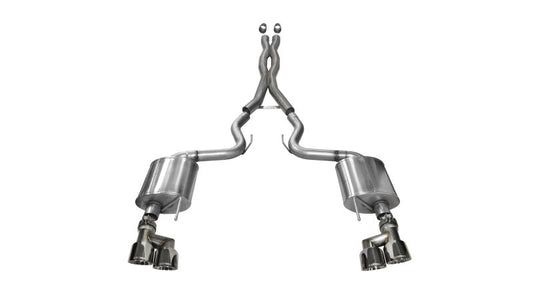 Corsa Performance 15-16 Ford Mustang GT 5.0 3in Cat Back Exhaust Polish Quad Tips