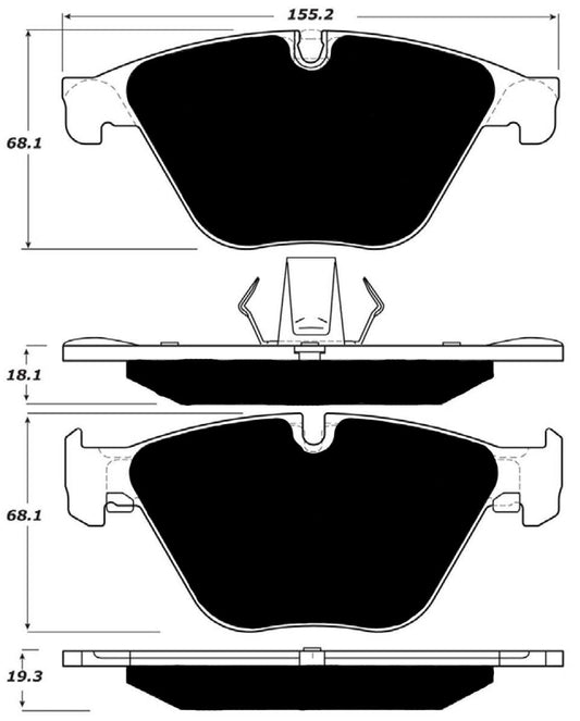 Porterfield Brake Pads for 2011 BMW 535i Sedan 330mm OD Rear Rotor