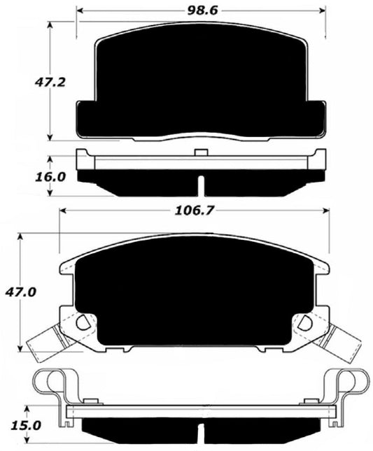 Porterfield Brake Pads for 2001 Toyota MR 2 Spyder