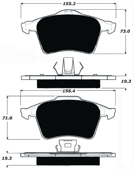 Porterfield Brake Pads for 2009 SAAB 9-3 Aero XWD 345mm F/Discs