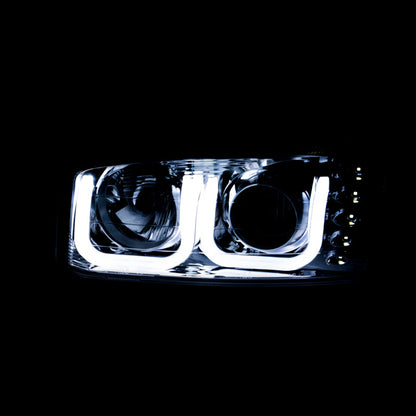 Anzo 1999-2006 Gmc Sierra 1500 Projector Headlights w/ U-Bar Black
