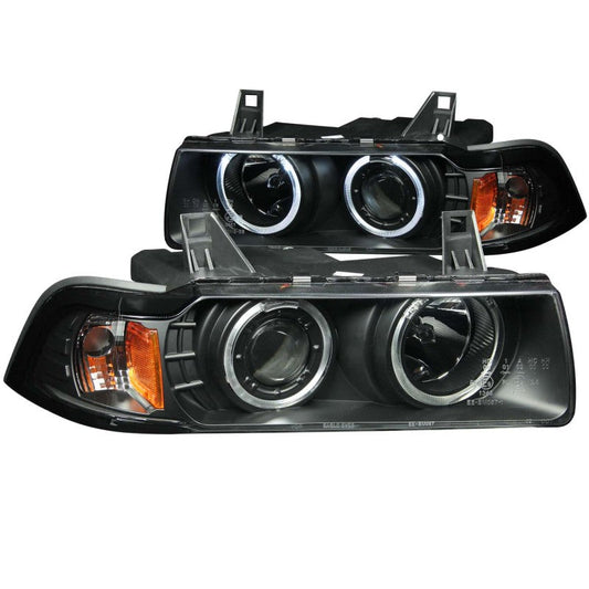 Anzo 1992-1998 BMW 3 Series E36 Projector Headlights w/ Halo Black (CCFL) G