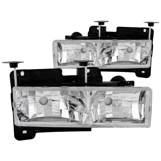 Anzo 1988-1998 Chevrolet C1500 Crystal Headlights Chrome w/o Bulbs