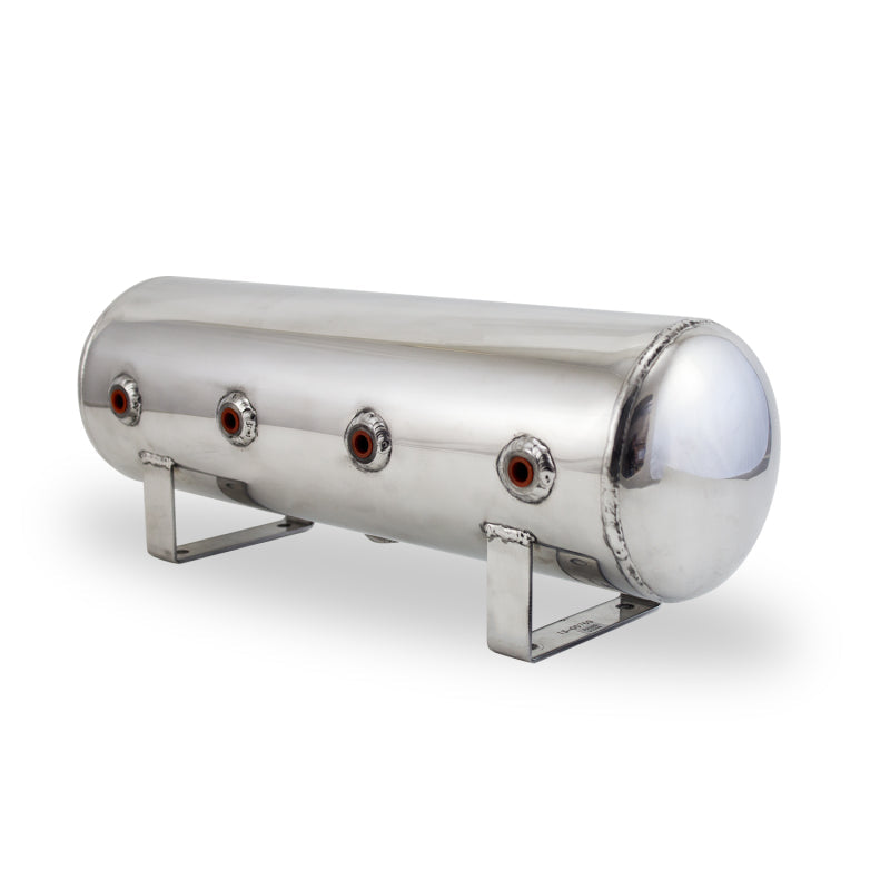Airlift 2.5 Gal Alum Air Tank - (4) 1/4" face ports, & 1/4" drain port - 20" L — 157X3