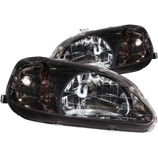Anzo 1999-2000 Honda Civic Crystal Headlights Gun-Metal Gray