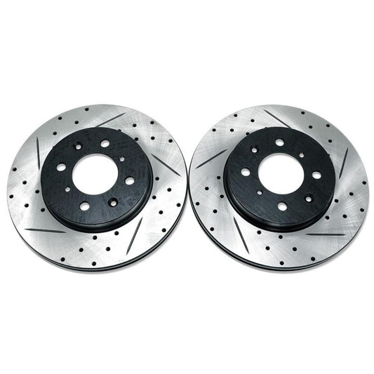 BLOX Racing 90-01 Acura Integra (Excl Type-R) Front Slotted & Drilled Rotors