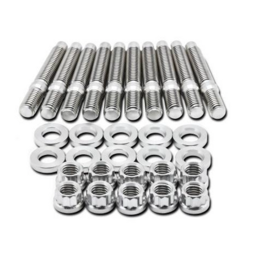 BLOX Racing SUS303 Stainless Steel Exhaust Manifold Stud Kit M8 x 1.25mm 45mm in Length - 9-piece BXFL-00307-9