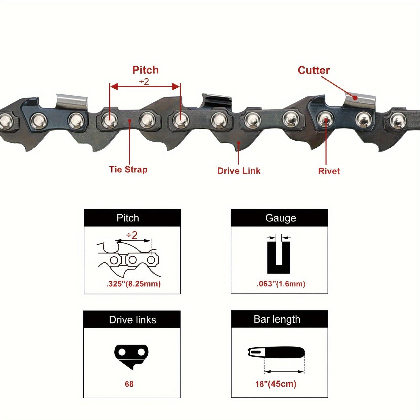 Chainsaw Chain for Stihl 68DL 26RS — Replaces 3639 005 0068