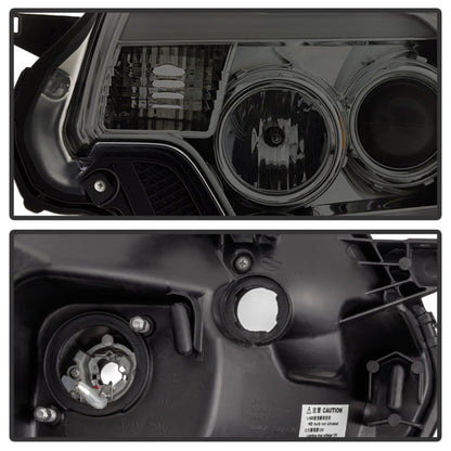 Spyder Toyota Tacoma 12-16 Projector Headlights Light Bar DRL Smoke Pro-Yd-TT12-Lbdrl-Sm