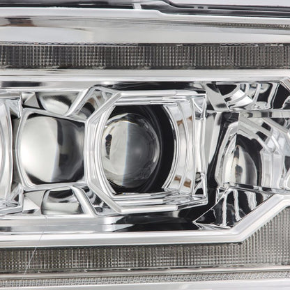 AlphaRex 09-18 Dodge Ram 2500 LUXX LED Proj Headlights Plank Style Chrm w/Activ Light/Seq