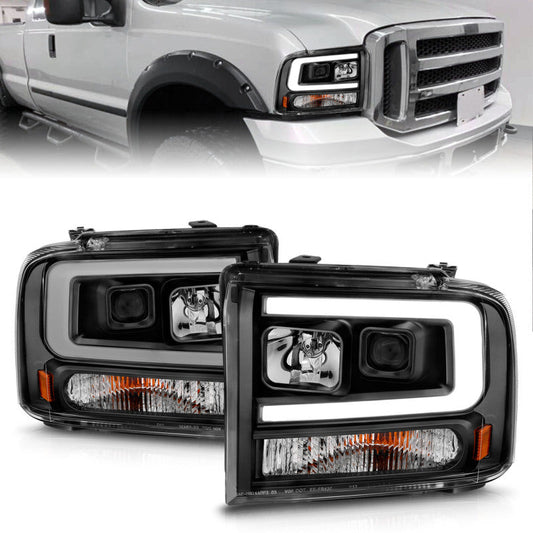 ANZO 99-04 Ford F250/F350/F450/Excursion (excl 99) Projector Headlights — 8M6SN