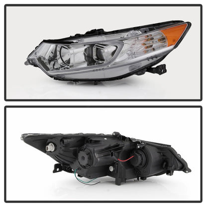 SPYDER xTune 09-14 Acura Projector Headlights - Light Bar DRL - Chrome (PRO-JH-ATSX09-LB-C) 9042225