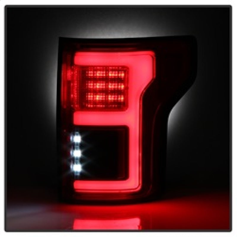 Spyder 15-18 Ford F-150 LED Tail Lights (w/Blind Spot) - Red Clear