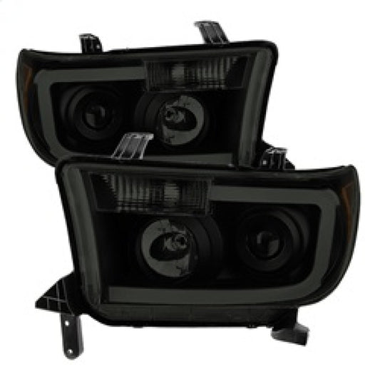 SPYDER Xtune Toyota Tundra 07-13 LED Light Bar Projector Headlights Black Smoked PRO-JH-TTU07-LED-BSM 9030413