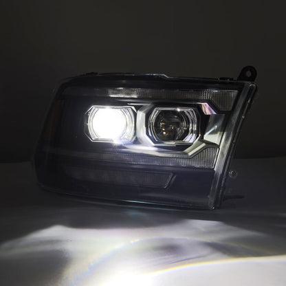 AlphaRex 09-18 Ram 2500 LUXX LED Proj Headlight Plank Style Alpha Blk w/Activ Light/Seq Signal/DRL 880560 *Discontinued