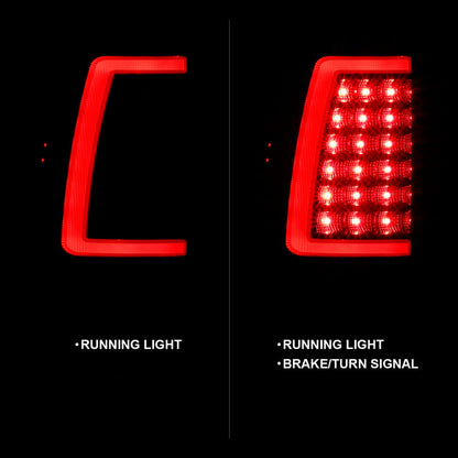 ANZO 2003-2006 Chevy Silverado 1500 LED Taillights Plank Style Black w/Smoke Lens 311334