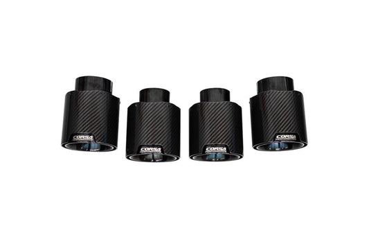 CORSA Performance Corsa 20-23 Chevrolet Corvette C8 RWD 4.5in Carbon Fiber Black PVD Tip Kit (For Corsa Exhaust Only) 21109CFBLK