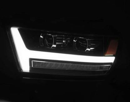 AlphaRex 19-20 Dodge Ram 1500 LUXX LED Proj Headlights Plnk Style Black w/Activ Light/Seq