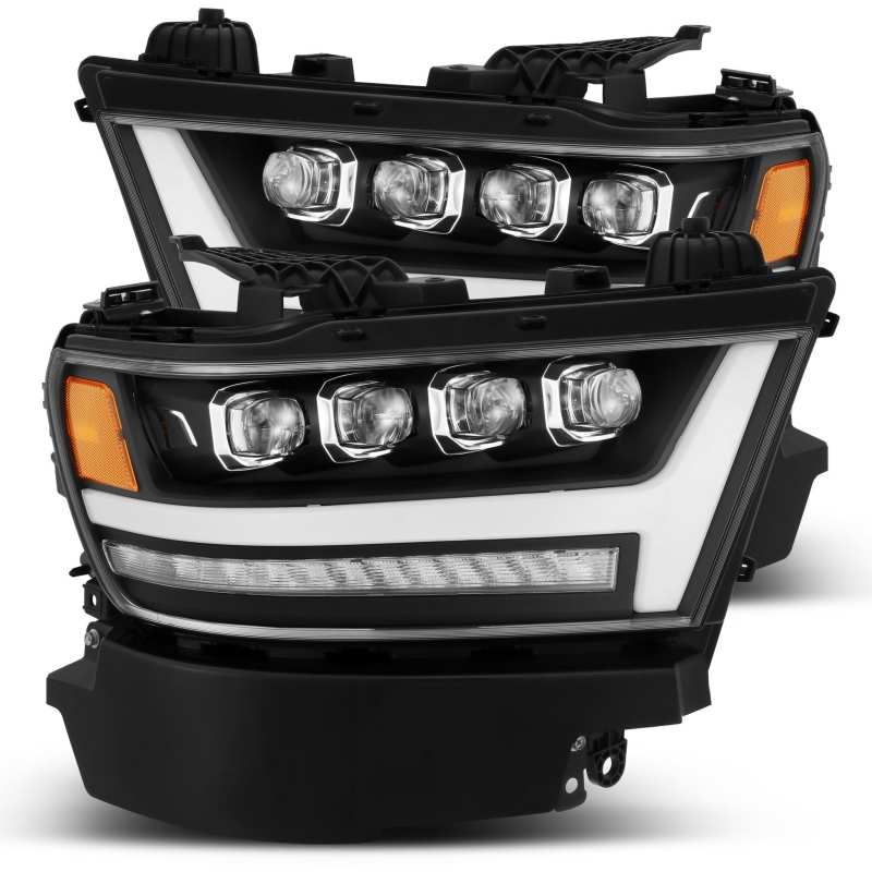 AlphaRex 19-20 Ram 1500HD NOVA LED Proj Headlight Plank Style Matte Blk w/Activ Light/Seq