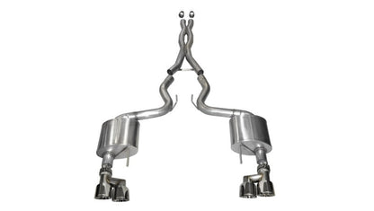 Corsa Performance 15-16 Ford Mustang GT 5.0 3in Cat Back Exhaust Polish Quad Tips — 0W2VZ