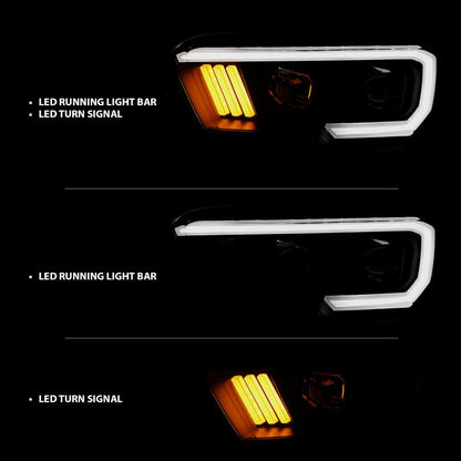 Anzo 16-17 Toyota Tacoma Projector Headlights w/ Plank Style Design
