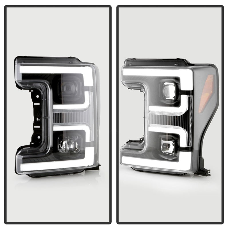 Spyder 17-18 Ford F250/F350/F450 Halogen Model Only -White Light Bar- Black