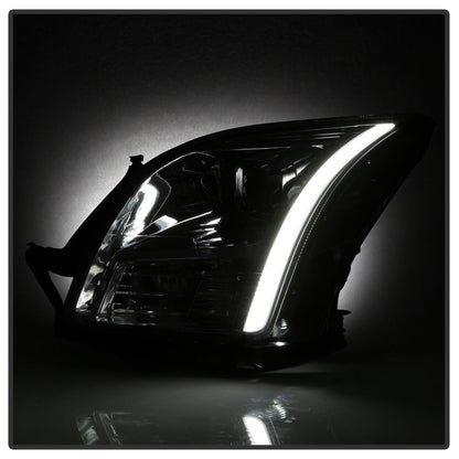 SPYDER xTune 06-09 Ford Fusion Light Bar DRL Projector Headlights - Chrome (PRO-JH-FFU06-LB-C) 9042126