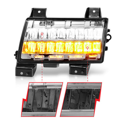 ANZO 2018-2021 Jeep Wrangler LED Side Markers Chrome Housing Clear Lens w/ Sequential Signal 511086