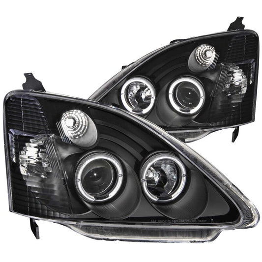 Anzo 2002-2004 Honda Civic Projector Headlights w/ Halo Black