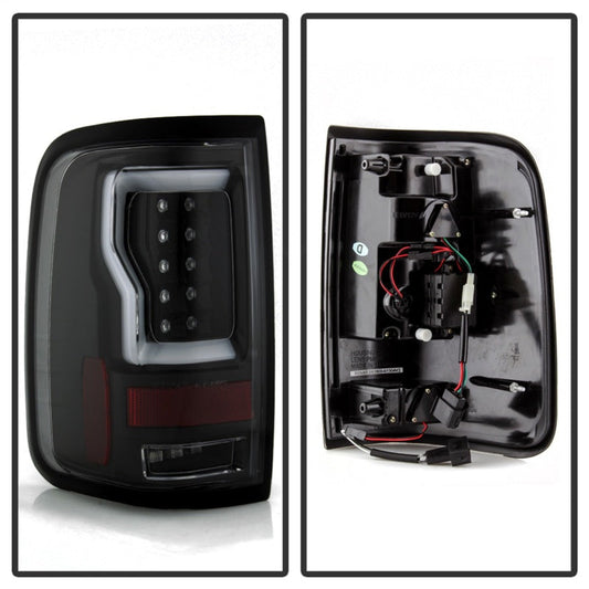 Spyder 04-08 Ford F-150 Projector Tail Lights - Light Bar DRL LED - Black ALT-YD-FF15004V2-LBLED-BK 5084170
