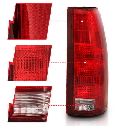 ANZO 1988-1999 Chevy C1500 Taillight Red/Clear Lens w/ Circuit Boardá(OE Replacement)