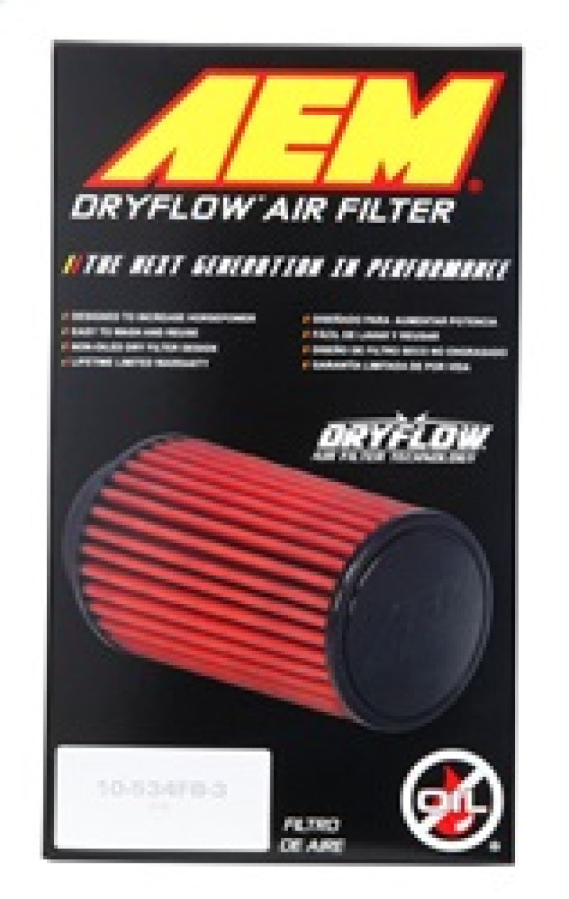 AEM Induction AEM DryFlow Air Filter - Round Tapered 5in Top OD x 6 Base OD x 5.563in H x