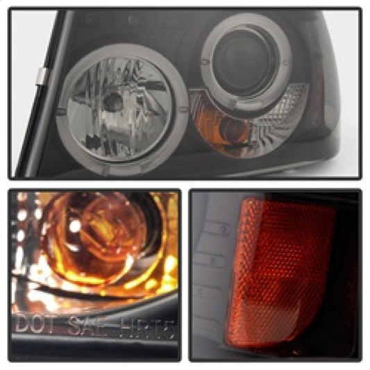 Spyder Ford Ranger 01-11 1PC Projector Headlights LED Halo LED Blk Smke PRO-YD-FR01-1PC-HL-BSM 5078476