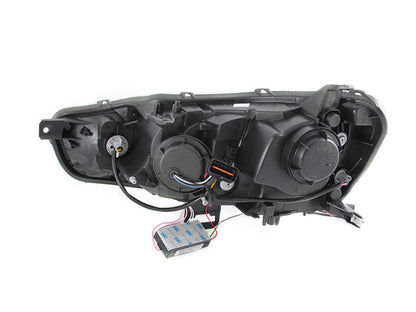 Anzo 2008-2015 Mitsubishi Lancer Projector Headlights w/ Halo Black (CCFL)