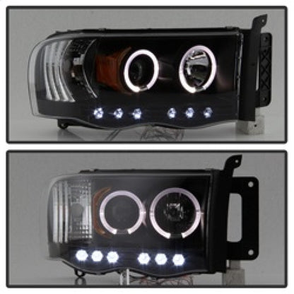 Spyder Dodge Ram 1500 02-05/Ram 2500 03-05 Projector Headlights LED Halo LED Blk