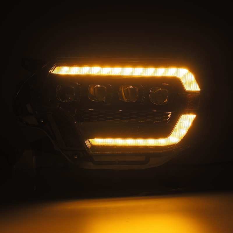 AlphaRex 12-15 Toyota Tacoma NOVA LED Proj Headlights Plank Alpha Blk w/Activ Light/Seq