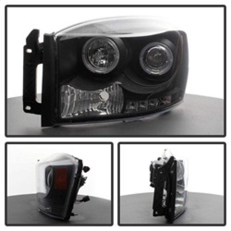 Spyder Dodge Ram 1500 06-08/Ram 2500 06-09 Projector Headlights LED Halo LED Blk