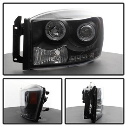 Spyder Dodge Ram 1500 06-08/Ram 2500 06-09 Projector Headlights LED Halo LED Blk