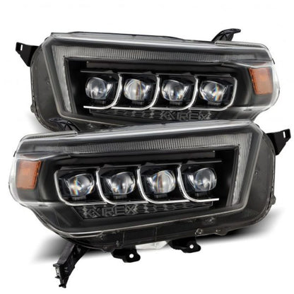 AlphaRex 10-13 Toyota 4Runner NOVA LED Projector Headlights Plank Style Black w/Seq