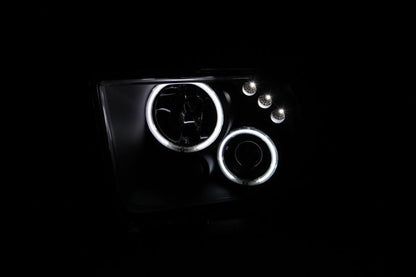 Anzo 2005-2009 Ford Mustang Projector Headlights w/ Halo Black