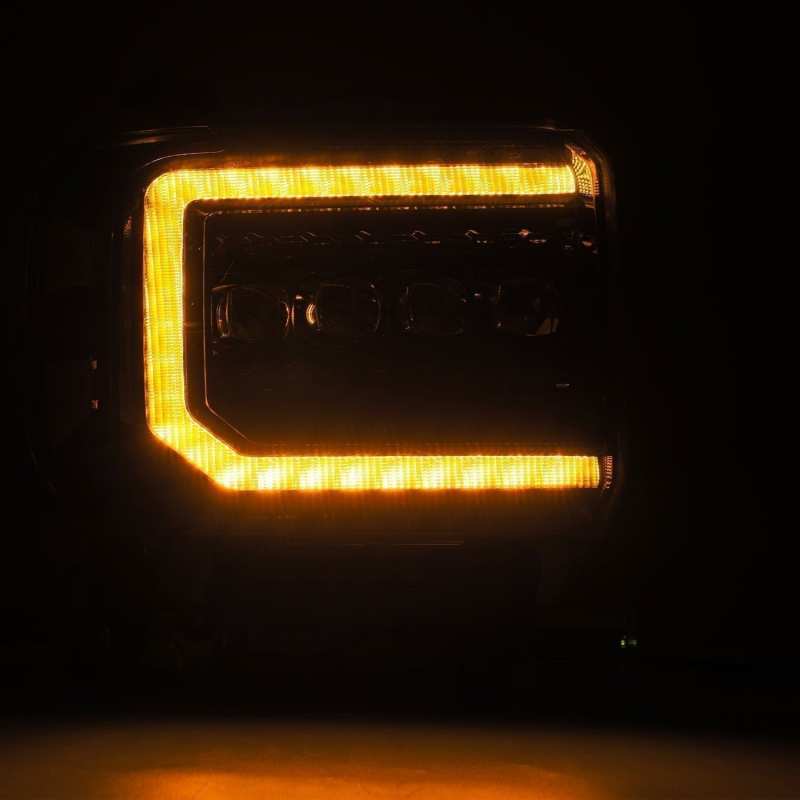 AlphaRex 14-18 GMC Sierra NOVA LED Proj Headlights Plnk Style Alpha Blk w/Activ Light/Seq