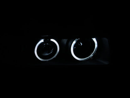 Anzo 1992-1998 BMW 3 Series E36 Projector Headlights w/ Halo Black G2 1 pc