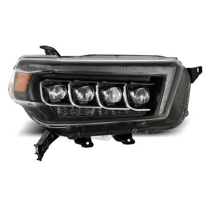 AlphaRex 10-13 Toyota 4Runner NOVA LED Projector Headlights Plank Style Black w/Seq