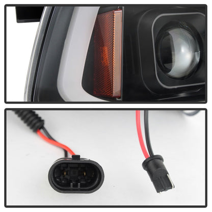 Spyder Dodge Charger 06-10 Projector Headlights - LED Light Bar - Black PRO-YD-DCH05V2-LB-BK 5085245