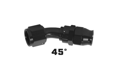 Aeromotive PTFE Hose End - AN-08 - 45 Deg - Black Anodized 15354