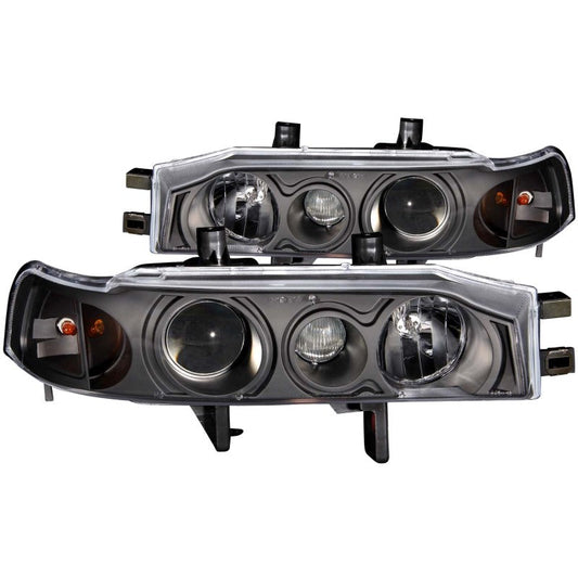Anzo 1990-1993 Honda Accord Projector Headlights w/ Halo Black 1pc