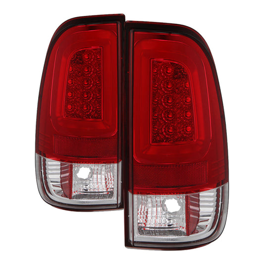 Spyder 97-03 Ford F150 Stylsd. F250 V3 Light Bar LED Tail Lights - Red/Clr ALT-YD-FF15097V3-LBLED-RC 5084453