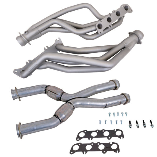 BBK 86-04 Ford Mustang Coyote Swap 1-3/4in Long Tube Headers w/High Flow Catted X-Pipe (Ti Ceramic) 16342