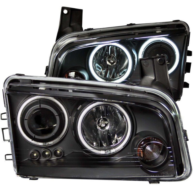 Anzo 2006-2010 Dodge Charger Projector Headlights w/ Halo Chrome (CCFL) — 14HBU