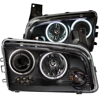 Anzo 2006-2010 Dodge Charger Projector Headlights w/ Halo Chrome (CCFL) — 14HBU